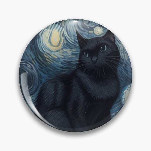 Item preview, Starry night Black Cat Van gogh Style designed and sold by LucyProsacco6.