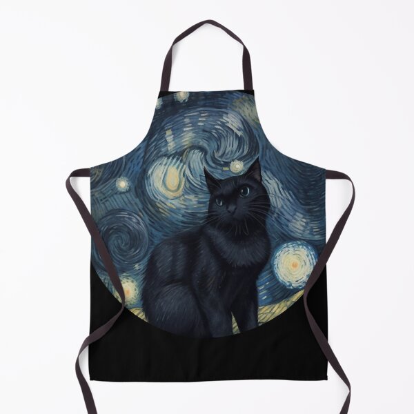 Item preview, Starry night Black Cat Van gogh Style designed and sold by LucyProsacco6.