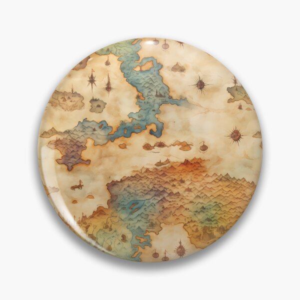 Item preview, Fantasy World Watercolor Map Pattern on Parchment designed and sold by SchorlCraft.