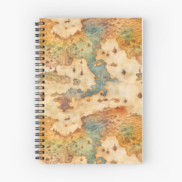 Item preview, Fantasy World Watercolor Map Pattern on Parchment designed and sold by SchorlCraft.