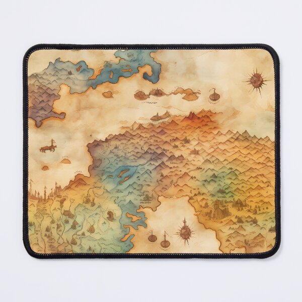 Item preview, Fantasy World Watercolor Map Pattern on Parchment designed and sold by SchorlCraft.