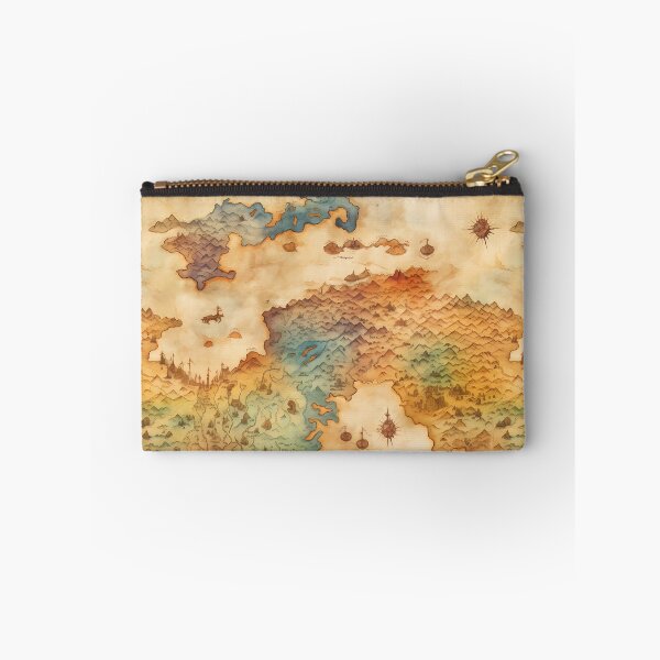 Item preview, Fantasy World Watercolor Map Pattern on Parchment designed and sold by SchorlCraft.