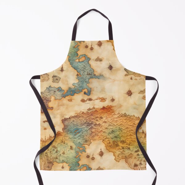 Item preview, Fantasy World Watercolor Map Pattern on Parchment designed and sold by SchorlCraft.