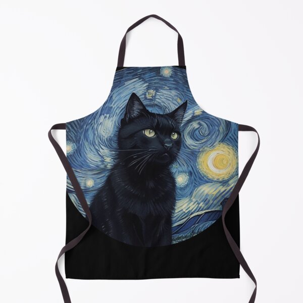 Item preview, Starry night Black Cat Van gogh Style designed and sold by LucyProsacco6.