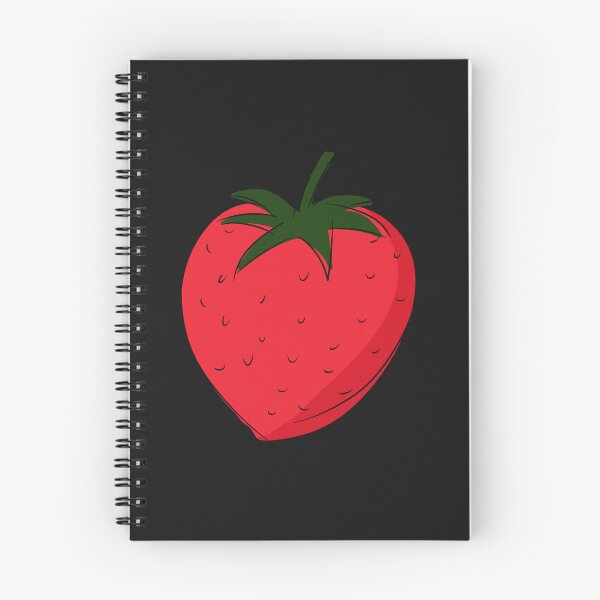 Item preview, Red Cute Strawberry Fruit with Black Background designed and sold by Karen Ekdahl.