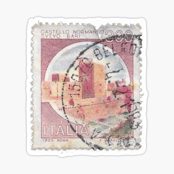 Italy Vintage Postal Stamp Sticker