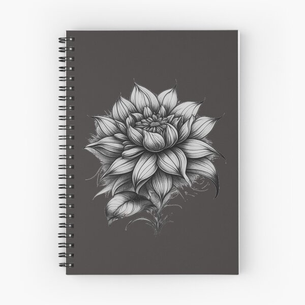 Item preview, Pastel Single Flower in Black & Silver White Mixed sketch Paint Pattern Design designed and sold by Md Rashid  Hasan.