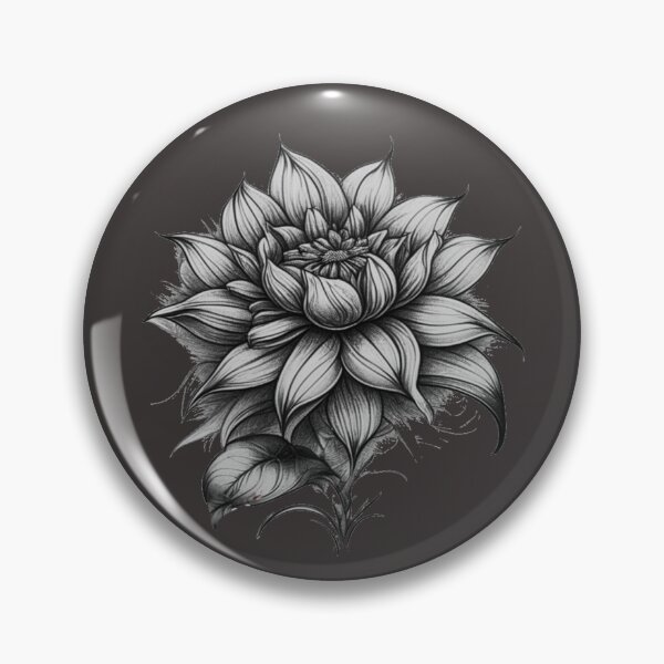 Item preview, Pastel Single Flower in Black & Silver White Mixed sketch Paint Pattern Design designed and sold by Md Rashid  Hasan.