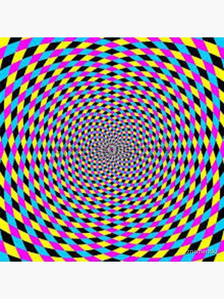 Colorful vortex spiral - hypnotic CMYK background, optical illusion by znamenski