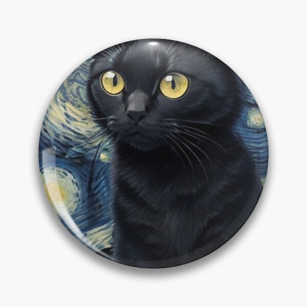 Item preview, Starry night Black Cat Van gogh Style designed and sold by LucyProsacco6.