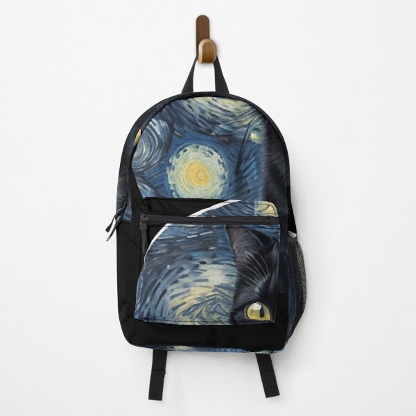 Item preview, Starry night Black Cat Van gogh Style designed and sold by LucyProsacco6.