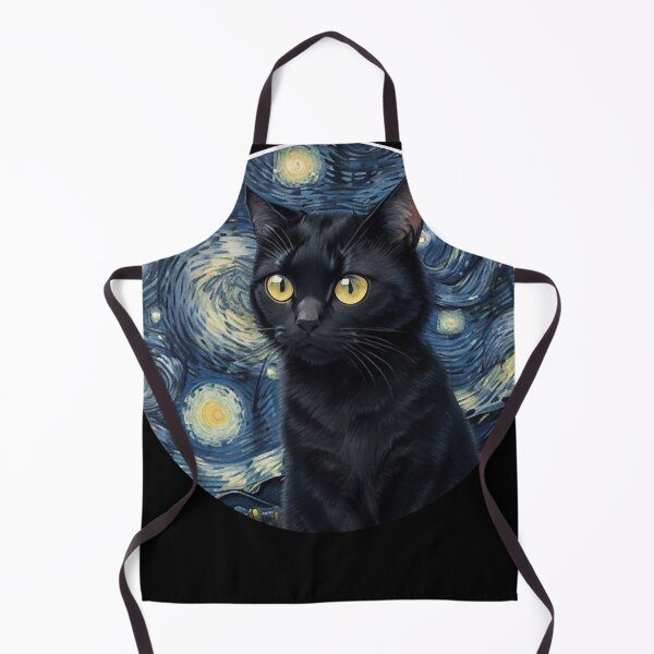 Item preview, Starry night Black Cat Van gogh Style designed and sold by LucyProsacco6.