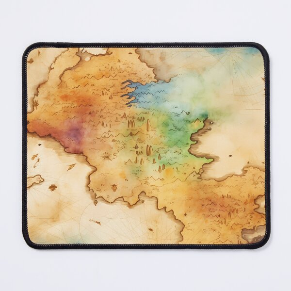 Item preview, Fantasy World Watercolor Map Pattern on Parchment designed and sold by SchorlCraft.