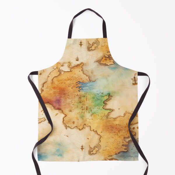 Item preview, Fantasy World Watercolor Map Pattern on Parchment designed and sold by SchorlCraft.