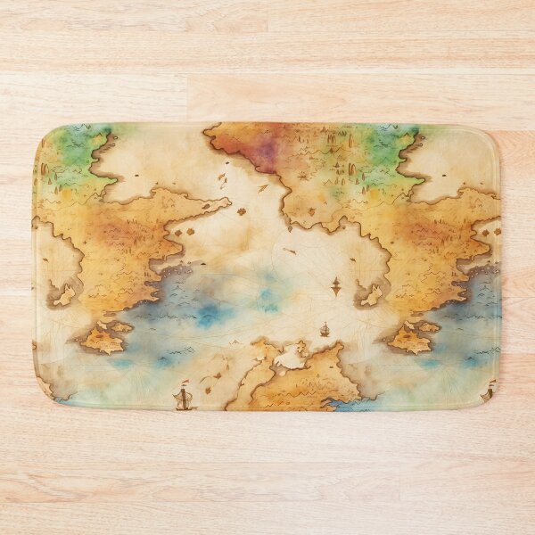 Item preview, Fantasy World Watercolor Map Pattern on Parchment designed and sold by SchorlCraft.