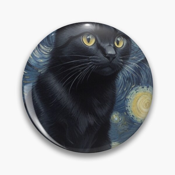 Item preview, Starry night Black Cat Van gogh Style designed and sold by LucyProsacco6.