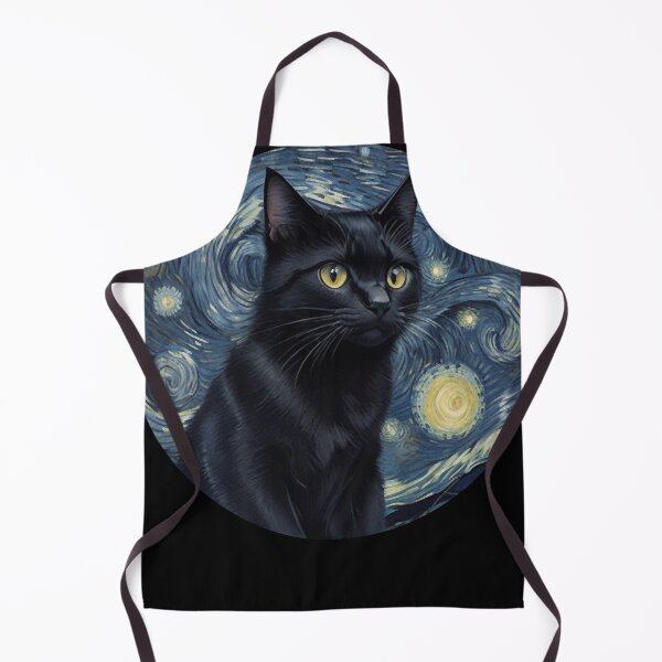 Item preview, Starry night Black Cat Van gogh Style designed and sold by LucyProsacco6.