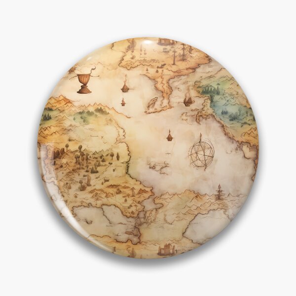 Item preview, Fantasy World Watercolor Map Pattern on Parchment designed and sold by SchorlCraft.