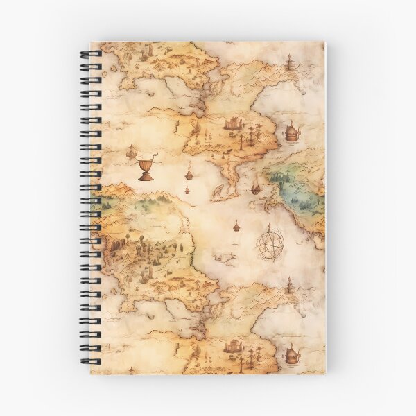 Item preview, Fantasy World Watercolor Map Pattern on Parchment designed and sold by SchorlCraft.