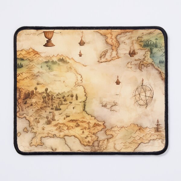 Item preview, Fantasy World Watercolor Map Pattern on Parchment designed and sold by SchorlCraft.
