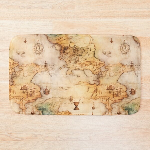 Item preview, Fantasy World Watercolor Map Pattern on Parchment designed and sold by SchorlCraft.