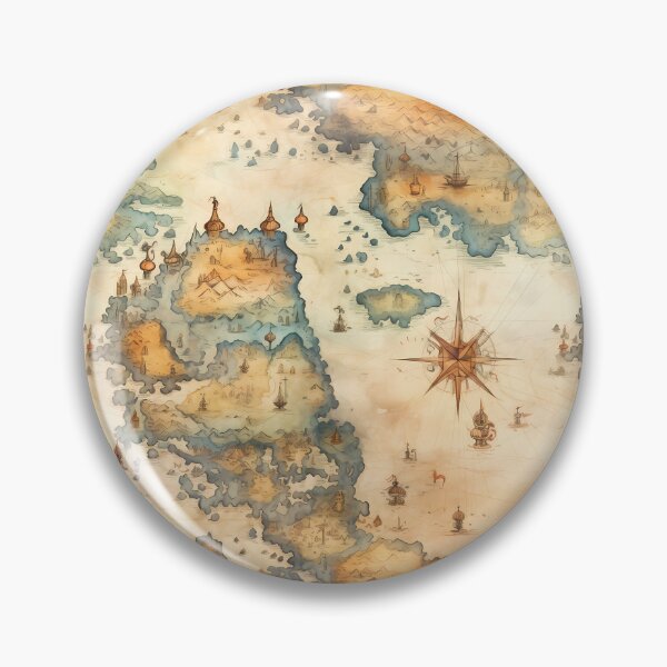 Item preview, Fantasy World Watercolor Map Pattern on Parchment designed and sold by SchorlCraft.