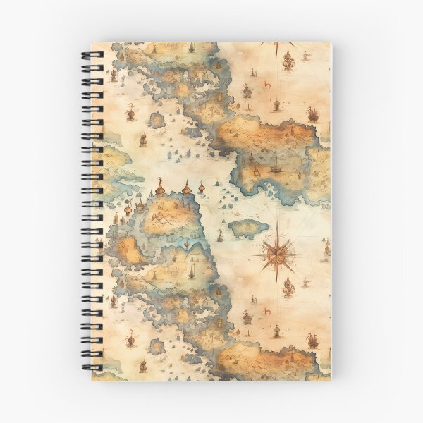 Item preview, Fantasy World Watercolor Map Pattern on Parchment designed and sold by SchorlCraft.