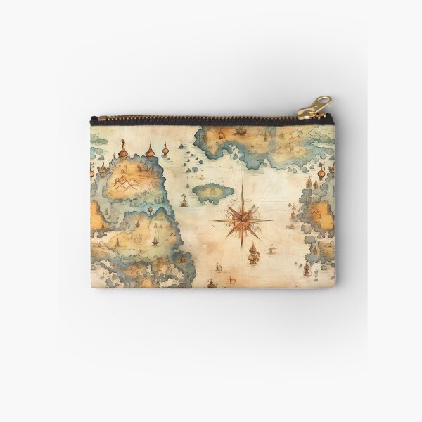 Item preview, Fantasy World Watercolor Map Pattern on Parchment designed and sold by SchorlCraft.