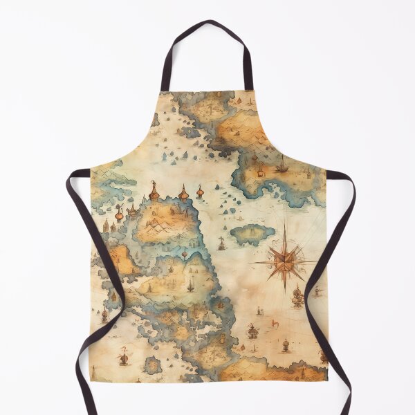 Item preview, Fantasy World Watercolor Map Pattern on Parchment designed and sold by SchorlCraft.