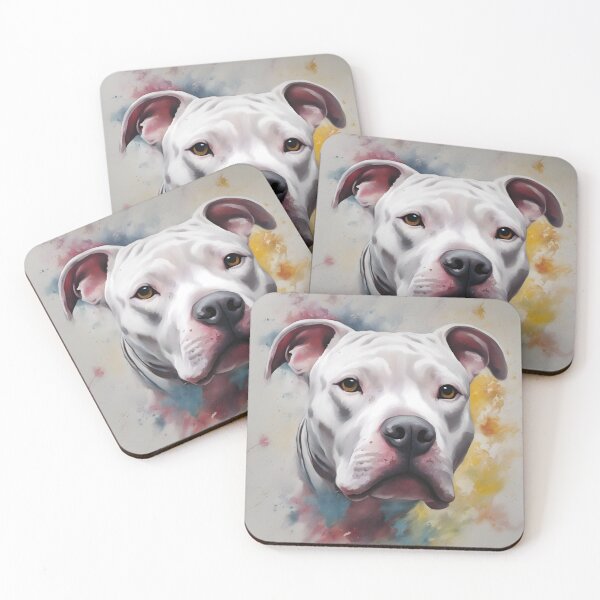Item preview, White Pitbull Dog  designed and sold by PetArt  ⭐⭐⭐⭐⭐.