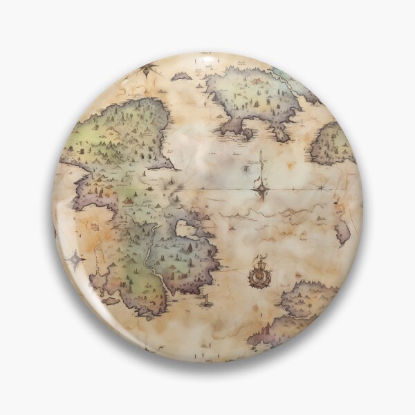 Item preview, Fantasy World Watercolor Map Pattern on Parchment designed and sold by SchorlCraft.