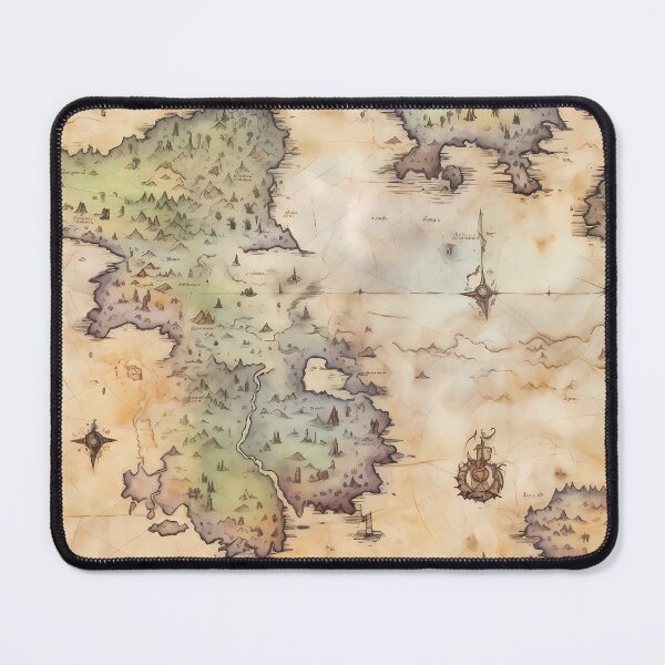 Item preview, Fantasy World Watercolor Map Pattern on Parchment designed and sold by SchorlCraft.