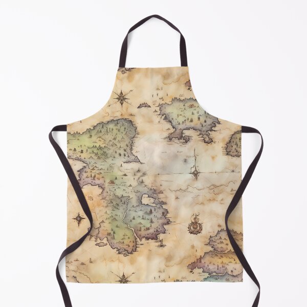 Item preview, Fantasy World Watercolor Map Pattern on Parchment designed and sold by SchorlCraft.