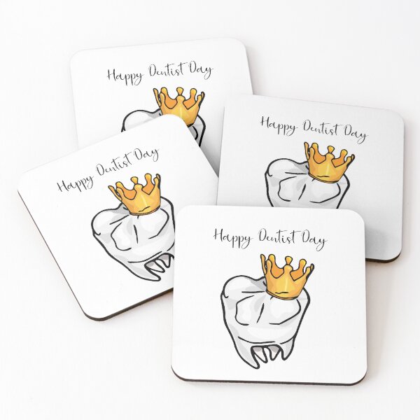 Item preview, Happy tooth. Dentist's Day. Illustration of a tooth and a crown designed and sold by Anastasiia Yurevych.