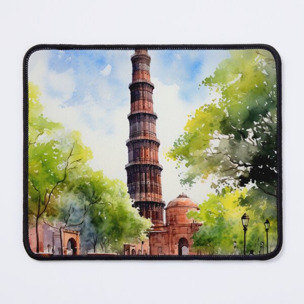 Item preview, A Watercolor Design of the Qutub Minar - Delhi - India designed and sold by Sketch-Shack.