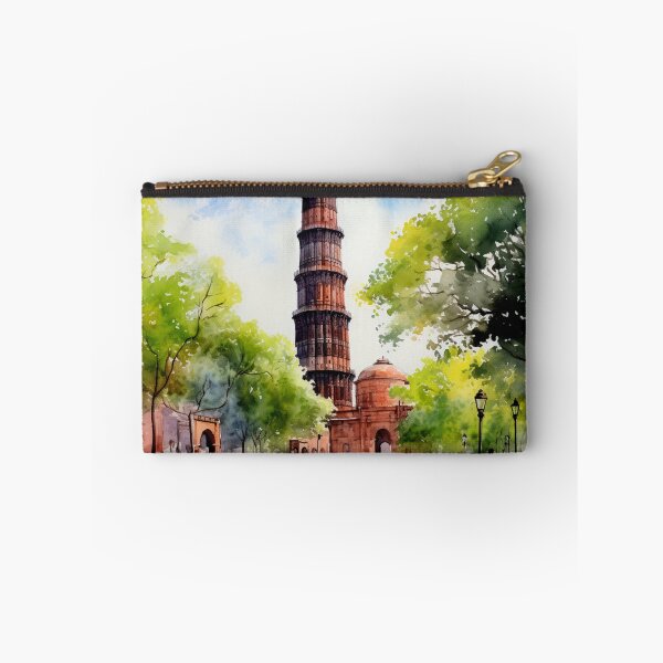 Item preview, A Watercolor Design of the Qutub Minar - Delhi - India designed and sold by Sketch-Shack.