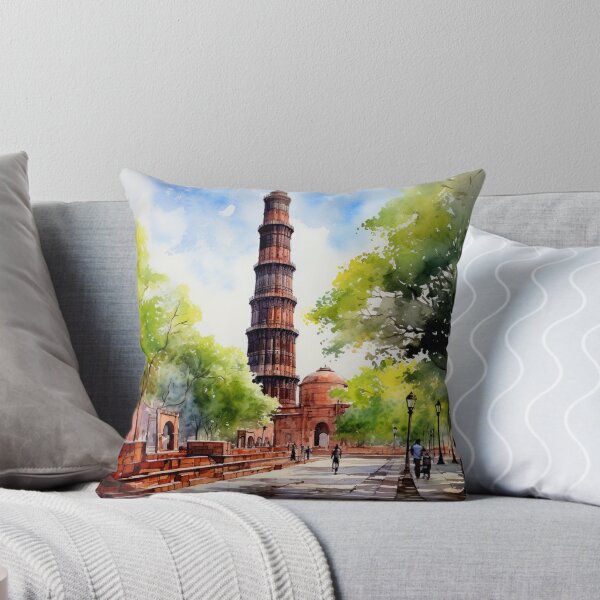 Item preview, A Watercolor Design of the Qutub Minar - Delhi - India designed and sold by Sketch-Shack.