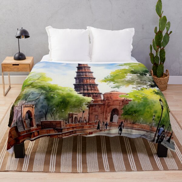 Item preview, A Watercolor Design of the Qutub Minar - Delhi - India designed and sold by Sketch-Shack.