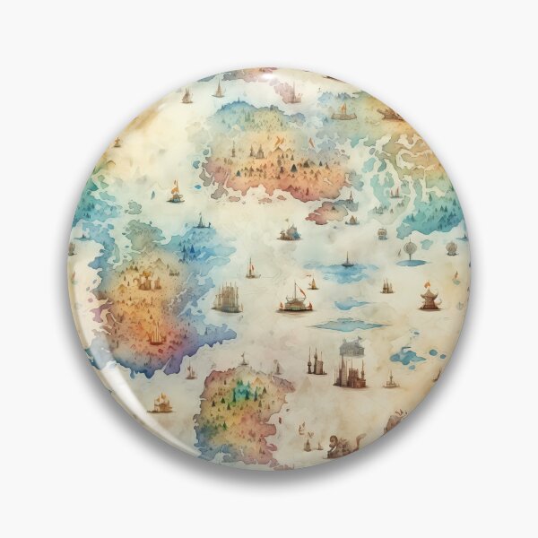 Item preview, Fantasy World Watercolor Map Pattern on Parchment designed and sold by SchorlCraft.