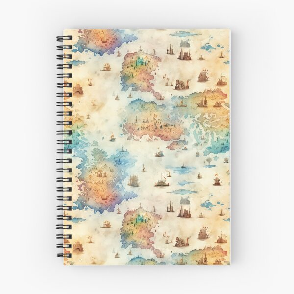 Item preview, Fantasy World Watercolor Map Pattern on Parchment designed and sold by SchorlCraft.