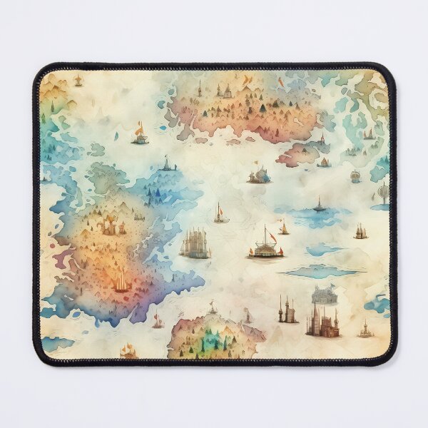 Item preview, Fantasy World Watercolor Map Pattern on Parchment designed and sold by SchorlCraft.