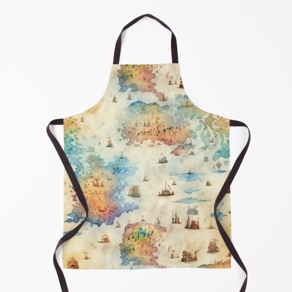 Item preview, Fantasy World Watercolor Map Pattern on Parchment designed and sold by SchorlCraft.