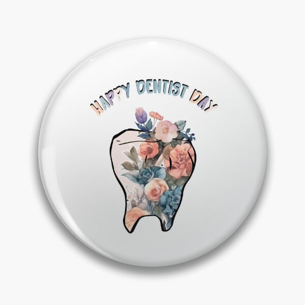 Item preview, Happy tooth. Dentist's Day. Illustration of a tooth and flower composition designed and sold by Anastasiia Yurevych.
