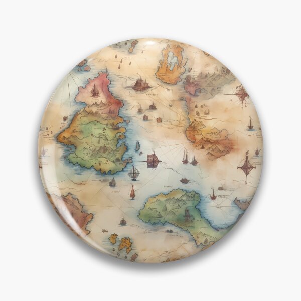 Item preview, Fantasy World Watercolor Map Pattern on Parchment designed and sold by SchorlCraft.