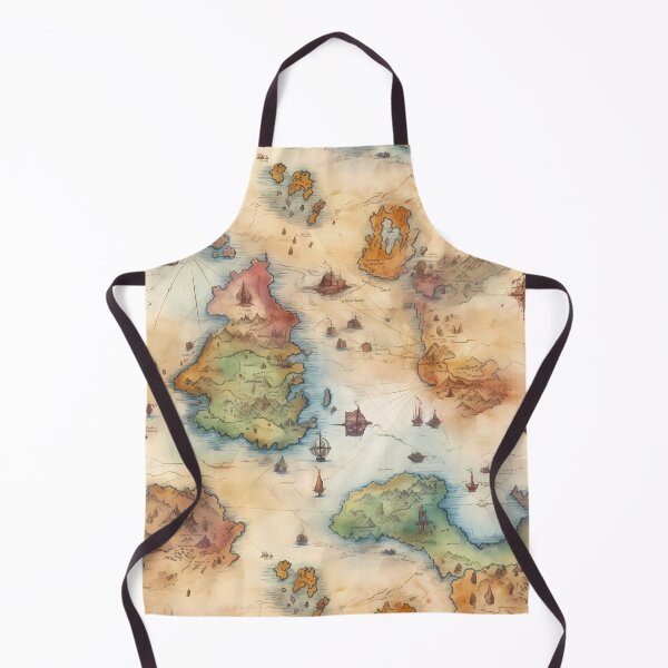 Item preview, Fantasy World Watercolor Map Pattern on Parchment designed and sold by SchorlCraft.