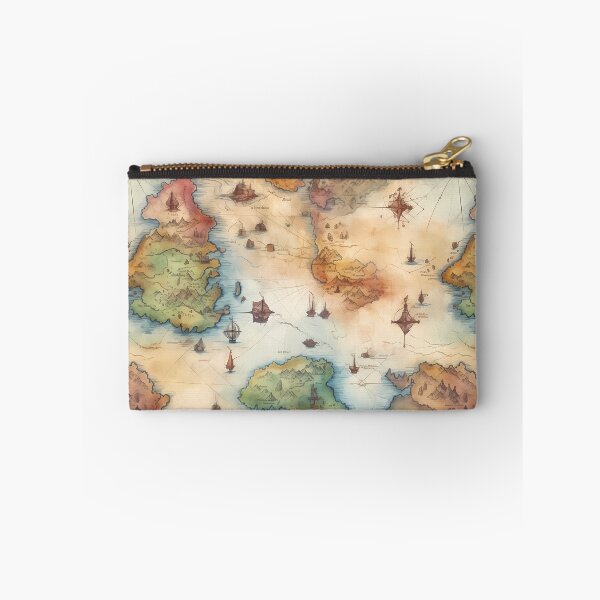 Item preview, Fantasy World Watercolor Map Pattern on Parchment designed and sold by SchorlCraft.