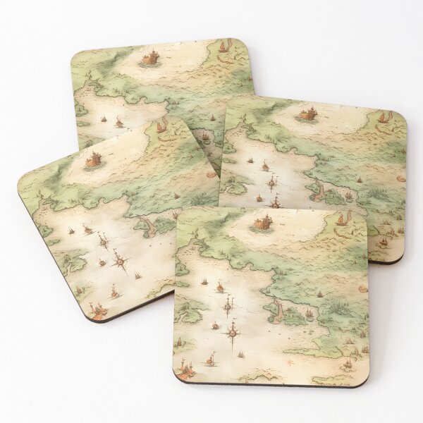 Item preview, Fantasy World Watercolor Map Pattern on Parchment designed and sold by SchorlCraft.