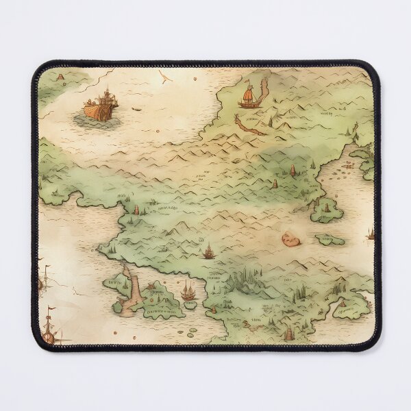 Item preview, Fantasy World Watercolor Map Pattern on Parchment designed and sold by SchorlCraft.