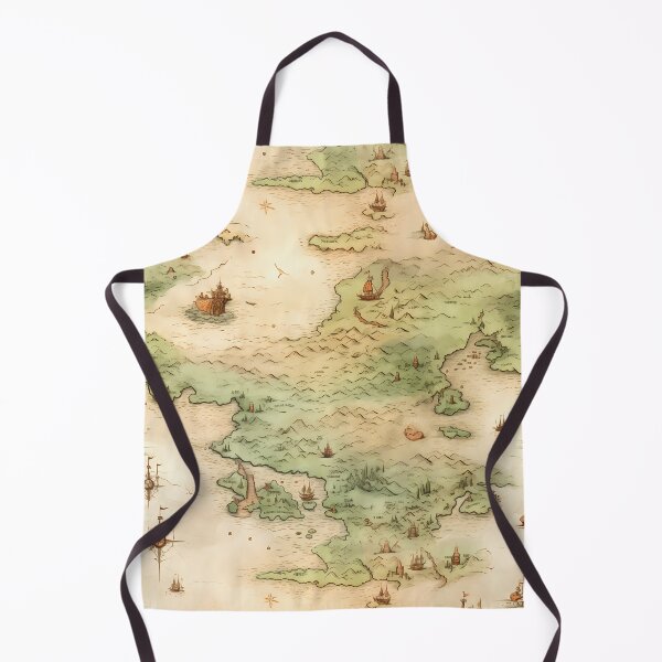 Item preview, Fantasy World Watercolor Map Pattern on Parchment designed and sold by SchorlCraft.