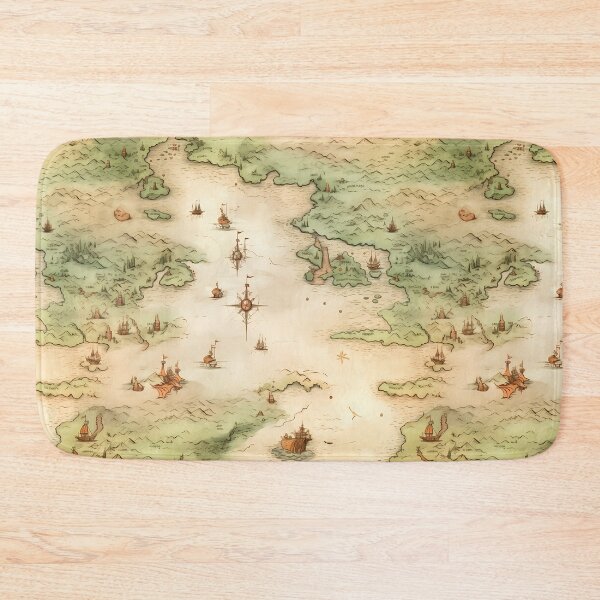 Item preview, Fantasy World Watercolor Map Pattern on Parchment designed and sold by SchorlCraft.